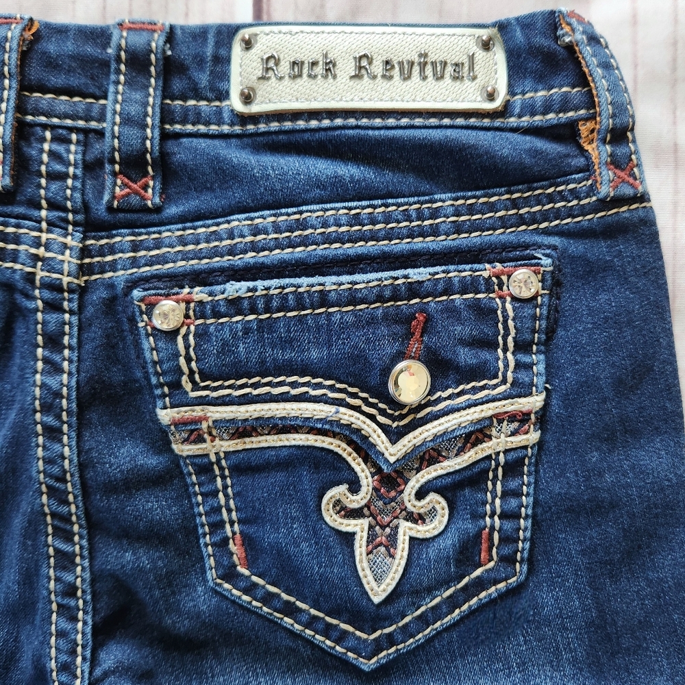 Rock Revival "Betty Boot" Low Rise Bootcut Blue Jean Western | Women's Size 28 - Picture 11 of 16
